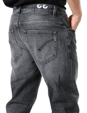 JEANS UOMO DONDUP MODELLO BRIGHTON IN BLACK DENIM