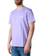 T-SHIRT UOMO DONDUP LILLA CON LOGO SUL PETTO