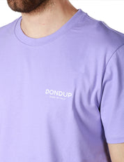 T-SHIRT UOMO DONDUP LILLA CON LOGO SUL PETTO
