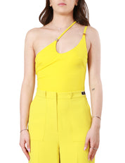 Body in jersey con scollo asimmetrico