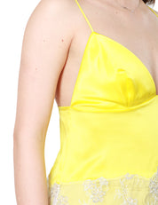 Top donna Elisabetta Franchi cedro in raso con inserto in pizzo beige