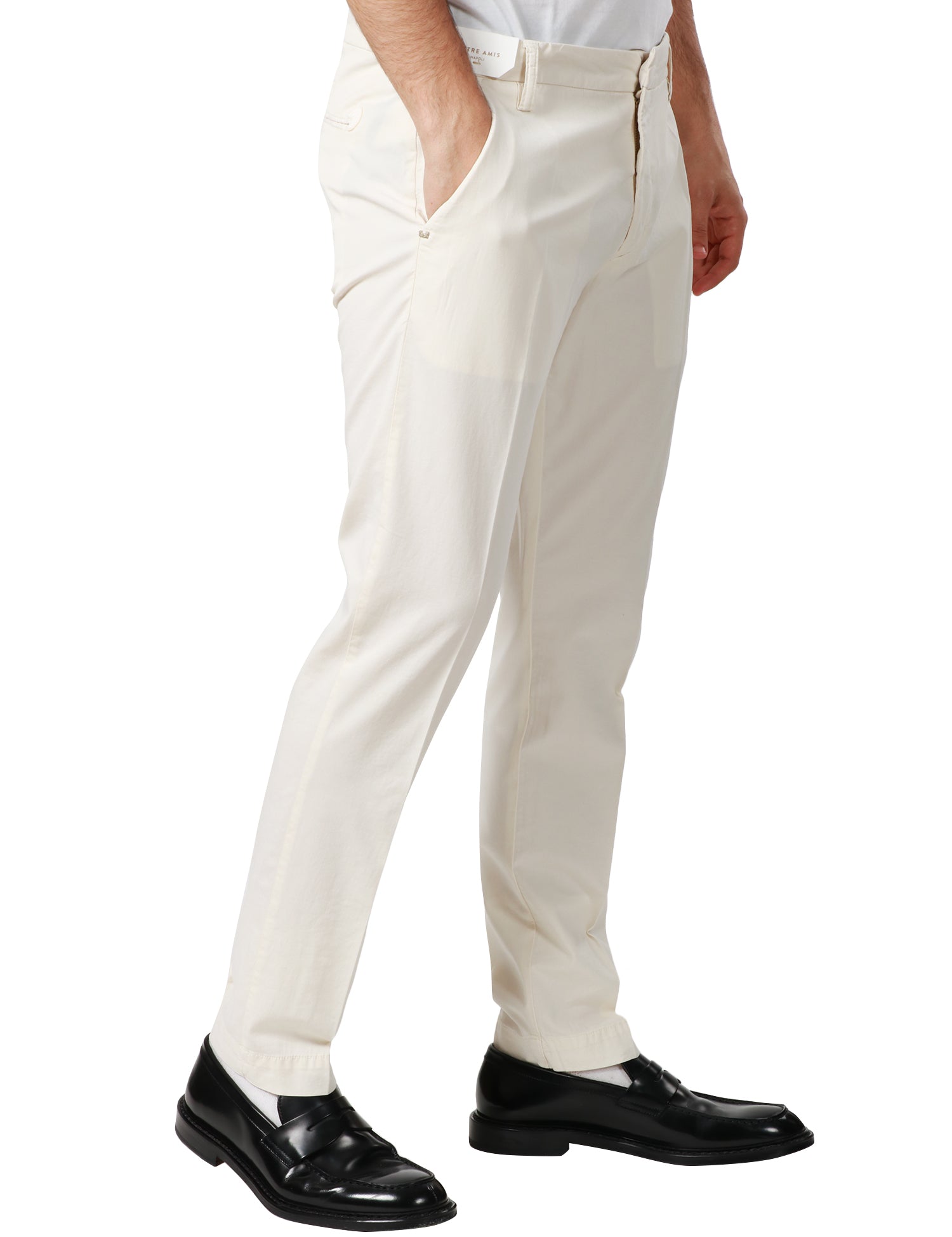 PANTALONE UOMO ENTRE AMIS BURRO TASCA AMERICA IN GABARDINA