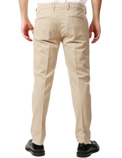 PANTALONE UOMO ENTRE AMIS ECRU TASCA AMERICA IN GABARDINA