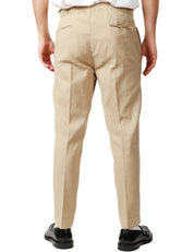 PANTALONE UOMO ENTRE AMIS BEIGE CON ELASTICO IN VITA