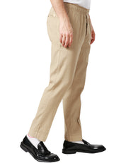 PANTALONE UOMO ENTRE AMIS BEIGE CON ELASTICO IN VITA