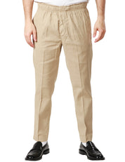 PANTALONE UOMO ENTRE AMIS BEIGE CON ELASTICO IN VITA