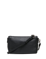 BORSA DONNA GIANNI CHIARINI NERA NORA POUCH IN PELLE MARTELLATA CON CINTURINO E TRACOLLA REMOVIBILI