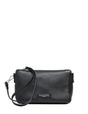 BORSA DONNA GIANNI CHIARINI NERA NORA POUCH IN PELLE MARTELLATA CON CINTURINO E TRACOLLA REMOVIBILI