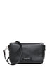 Borsa donna gianni chiarini nera nora pouch in pelle martellata con cinturino e tracolla removibili