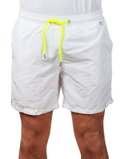 COSTUME DA BAGNO UOMO MC 2 SAINT BARTH BIANCO IN TESSUTO LEGGERO CON ETICHETTA POSTERIORE PANTONE E COULISSE IN VITA