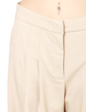 PANTALONE DONNA MVP WARDROBE NICE AVORIO A PALAZZO CON PINCES DAVANTI