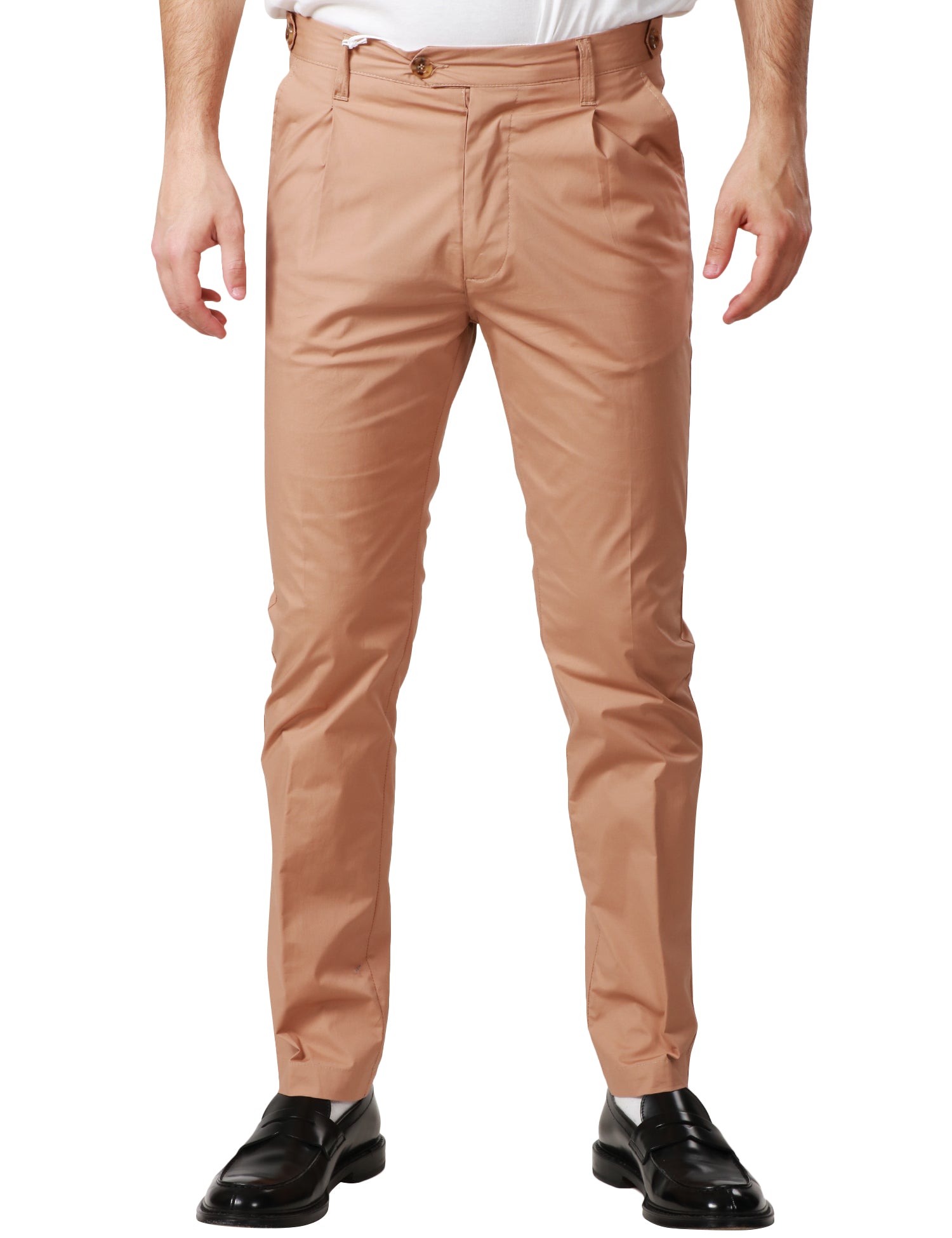 PANTALONE UOMO OFFICINA 36 BEIGE SLIM FIT CON PINCES