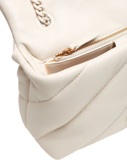 BORSA PINKO BIANCA MINI LOVE BAG PUFF CON FIBBIA E CATENA IN TONO COLORE