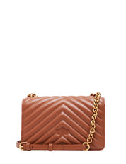 BORSA PINKO BICOLORE CUOIO/BIANCO MINI LOVE BAG IN NAPPA TRAPUNTATA CON FIBBIA LOGO ORO