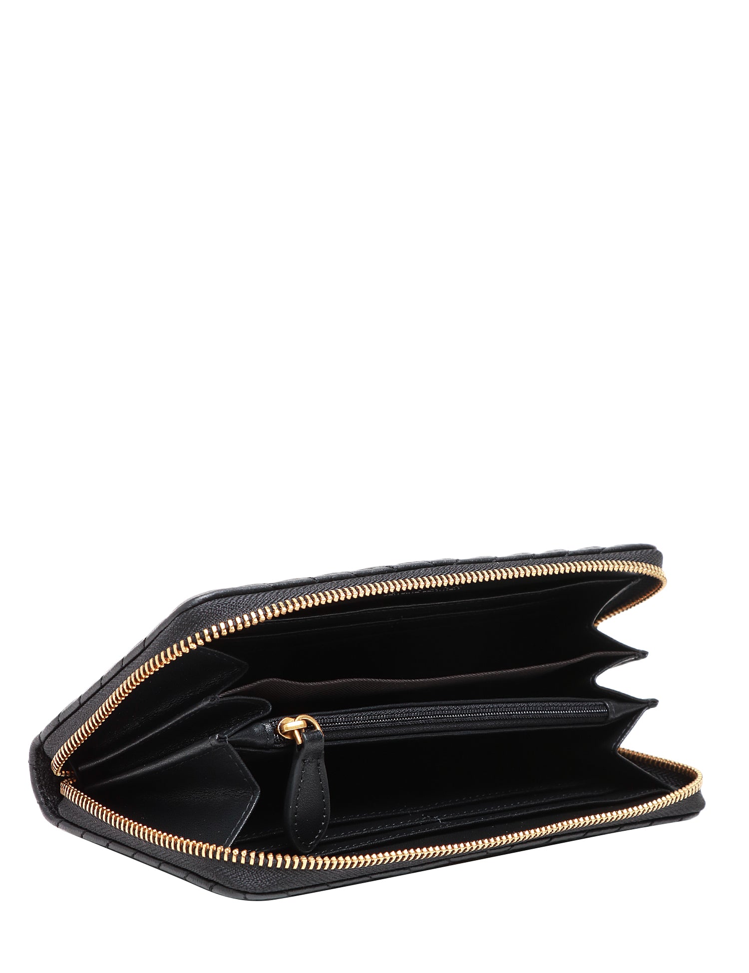 PORTAFOGLIO DONNA PINKO NERO RETTANGOLARE TRAPUNTATO CON LOGO LOVE BIRDS ORO 100% PELLE