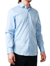 CAMICIA UOMO PORTOFIORI CELESTE A MANICA LUNGA SLIM FIT
