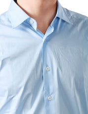 CAMICIA UOMO PORTOFIORI CELESTE A MANICA LUNGA SLIM FIT