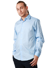 CAMICIA UOMO PORTOFIORI CELESTE A MANICA LUNGA SLIM FIT