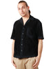 Camicia uomo roberto collina nero a mezza manica in tessuto spugna misto cotone