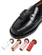 MOCASSINO DONNA SEBAGO CLASSIC DAN NERO IN PELLE SPAZZOLATA LISCIA CON TASSELLI COLORATI REMOVIBILI E INTERCAMBIABILI