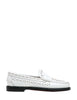 Mocassino donna sebago bianco dan studs in pelle con microborchie argento all over