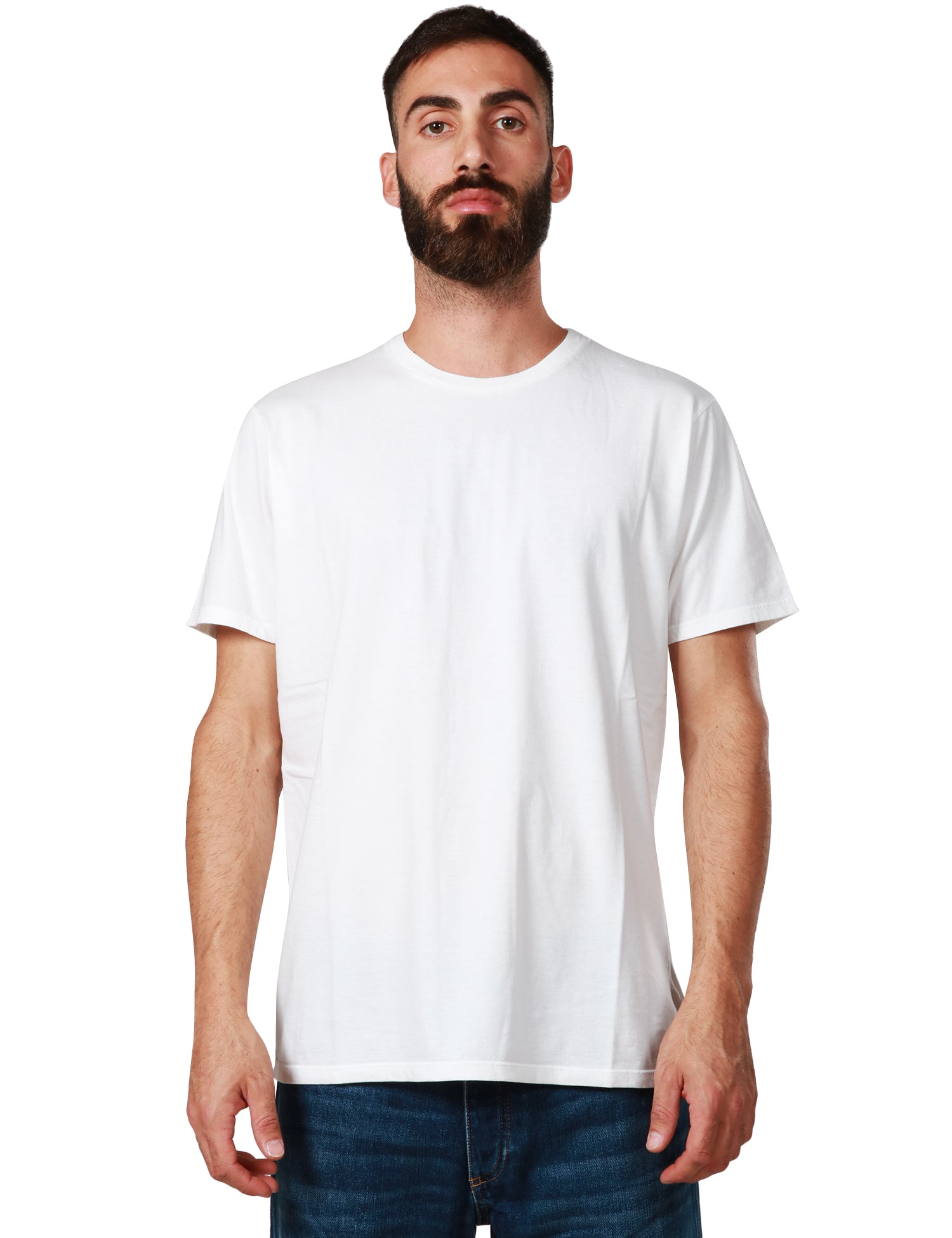 T-SHIRT UOMO BOWERY ESSENTIAL BIANCA GIROCOLLO 100% COTONE
