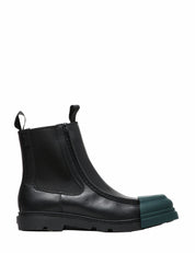 SCARPA STIVALE UOMO CAMPER NERO JUNCTION IN PELLE CON PUNTA VERDE PETROLIO IN GOMMA REMOVIBILE