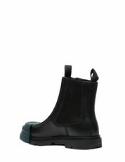 SCARPA STIVALE UOMO CAMPER NERO JUNCTION IN PELLE CON PUNTA VERDE PETROLIO IN GOMMA REMOVIBILE