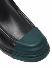 SCARPA STIVALE UOMO CAMPER NERO JUNCTION IN PELLE CON PUNTA VERDE PETROLIO IN GOMMA REMOVIBILE
