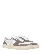 SCARPA UOMO D.A.T.E. STUDIO BICOLOR WHITE/GREY CON DETTAGLI IN PELLE E SUEDE E SUOLA IN GOMMA