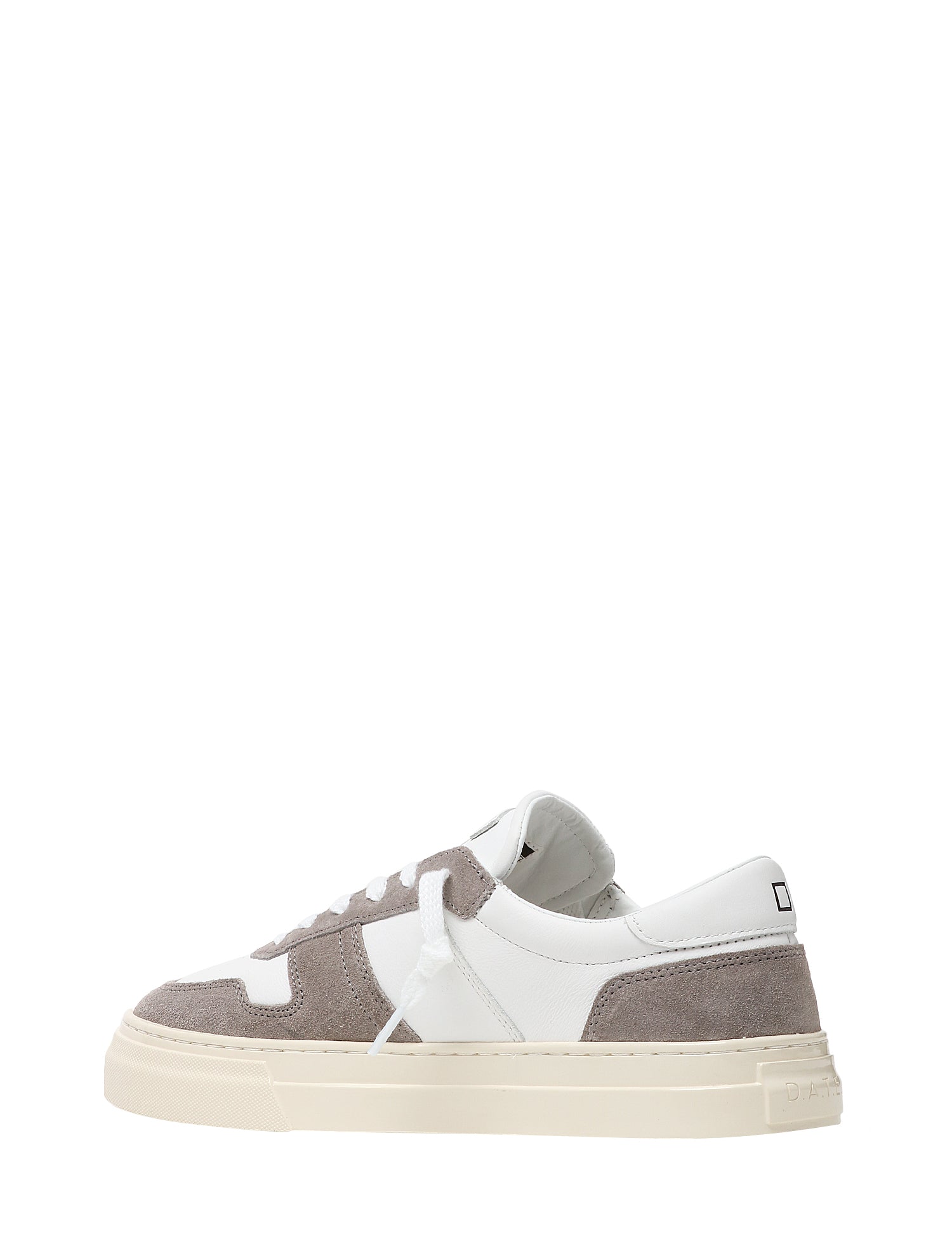 SCARPA UOMO D.A.T.E. STUDIO BICOLOR WHITE/GREY CON DETTAGLI IN PELLE E SUEDE E SUOLA IN GOMMA
