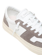 SCARPA UOMO D.A.T.E. STUDIO BICOLOR WHITE/GREY CON DETTAGLI IN PELLE E SUEDE E SUOLA IN GOMMA
