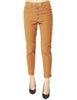 Pantalone donna dondup koons tabacco cinque tasche in velluto e cotone con bottoniera gioiello