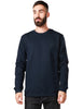 Felpa uomo dondup blu girocollo con stampa logo sul petto in cotone