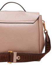 BORSA DONNA GIANNI CHIARINI CLIO TORTORA IN PELLE GRANA MAXY CON CHIUSURA CON PATTA, MANICO E TRACOLLA
