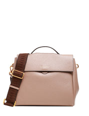 BORSA DONNA GIANNI CHIARINI CLIO TORTORA IN PELLE GRANA MAXY CON CHIUSURA CON PATTA, MANICO E TRACOLLA