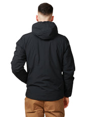 GIUBBOTTO UOMO K-WAY JACK VERDE/NERO REVERSIBILE CON ZIP E CAPPUCCIO IN POLIESTERE IMPERMEABILE E IMBOTTITURA OVATTA