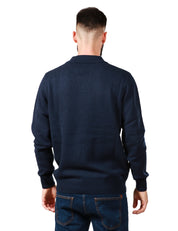 MAGLIONE POLO UOMO MC 2 SAINT BARTH BLU NAVY CON COLLETTO E LOGO RICAMATO SUL PETTO IN MISTO CACHEMIRE