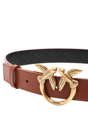 CINTURA donna pinko marrone e nera LOVE BIRDS IN PELLE