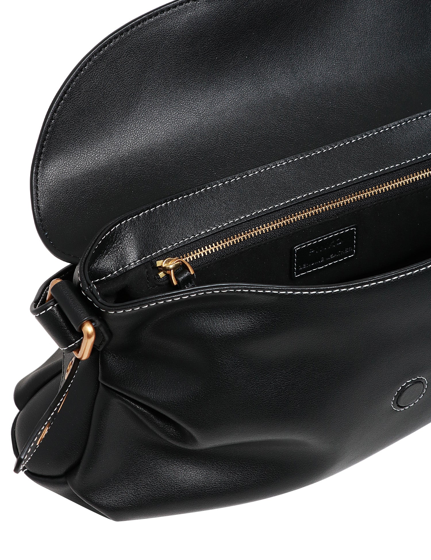 BORSA PINKO NERA JOLENE BAG IN PELLE CRYSTAL CON FIBBIA A RULLO ORO E TRACOLLA REGOLABILE