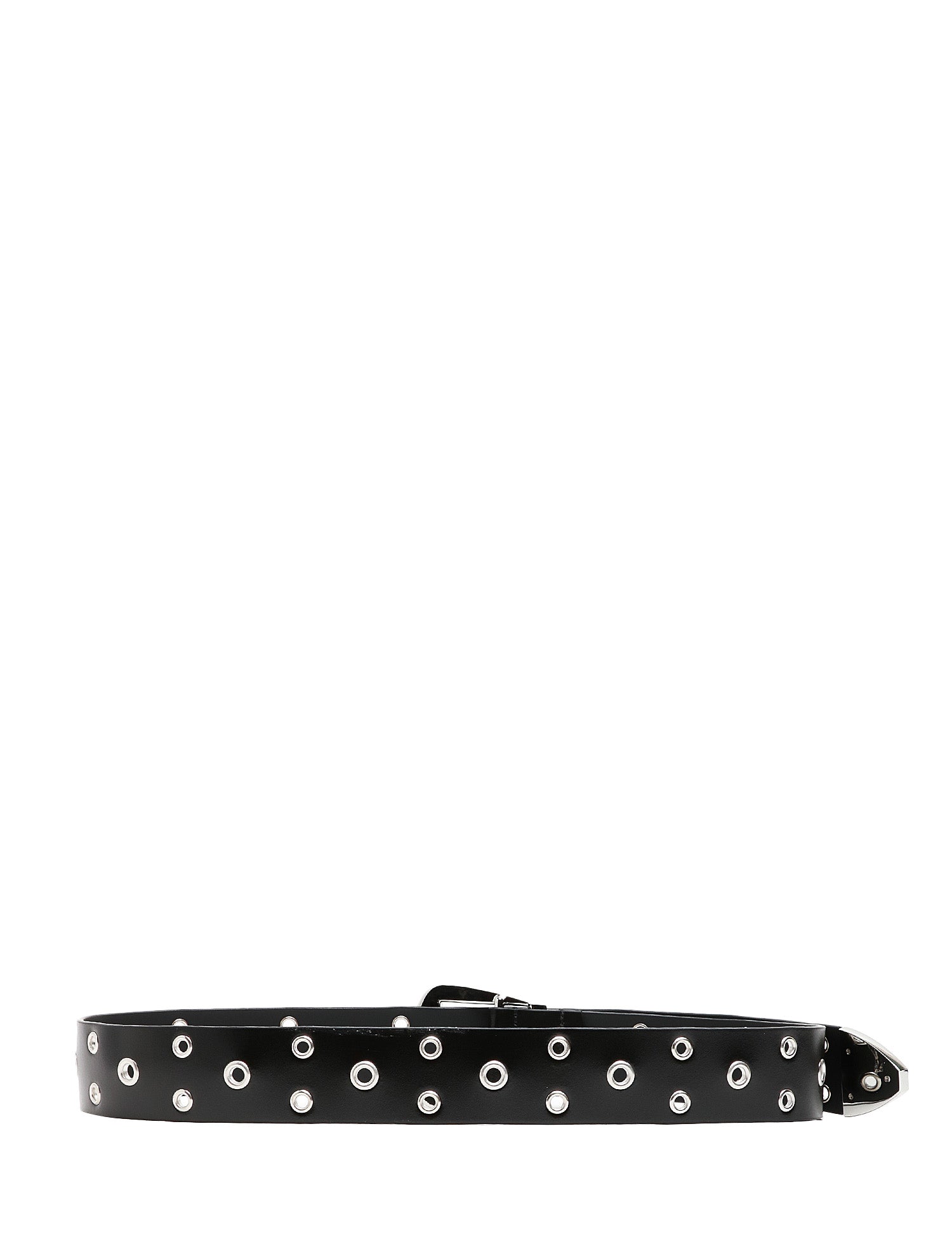 CINTURA DONNA PINKO NERA IN PELLE CON OCCHIELLI METALLICI E FIBBIA CON LOGO