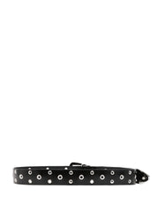 CINTURA DONNA PINKO NERA IN PELLE CON OCCHIELLI METALLICI E FIBBIA CON LOGO