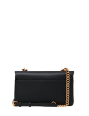 BORSA PINKO LOVE ONE SOFT MINI NERA IN PELLE MARTELLATA CON FIBBIA LOVE BIRDS ORO E DOPPIO INTERNO