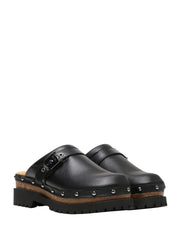 ZOCCOLO DONNA SCHOLL CINDY CORK NERO IN PELLE LISCIA E SUOLA EVA