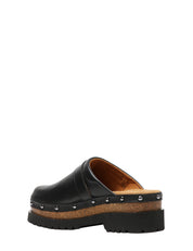 ZOCCOLO DONNA SCHOLL CINDY CORK NERO IN PELLE LISCIA E SUOLA EVA