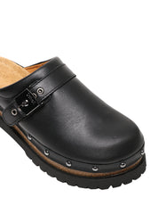 ZOCCOLO DONNA SCHOLL CINDY CORK NERO IN PELLE LISCIA E SUOLA EVA
