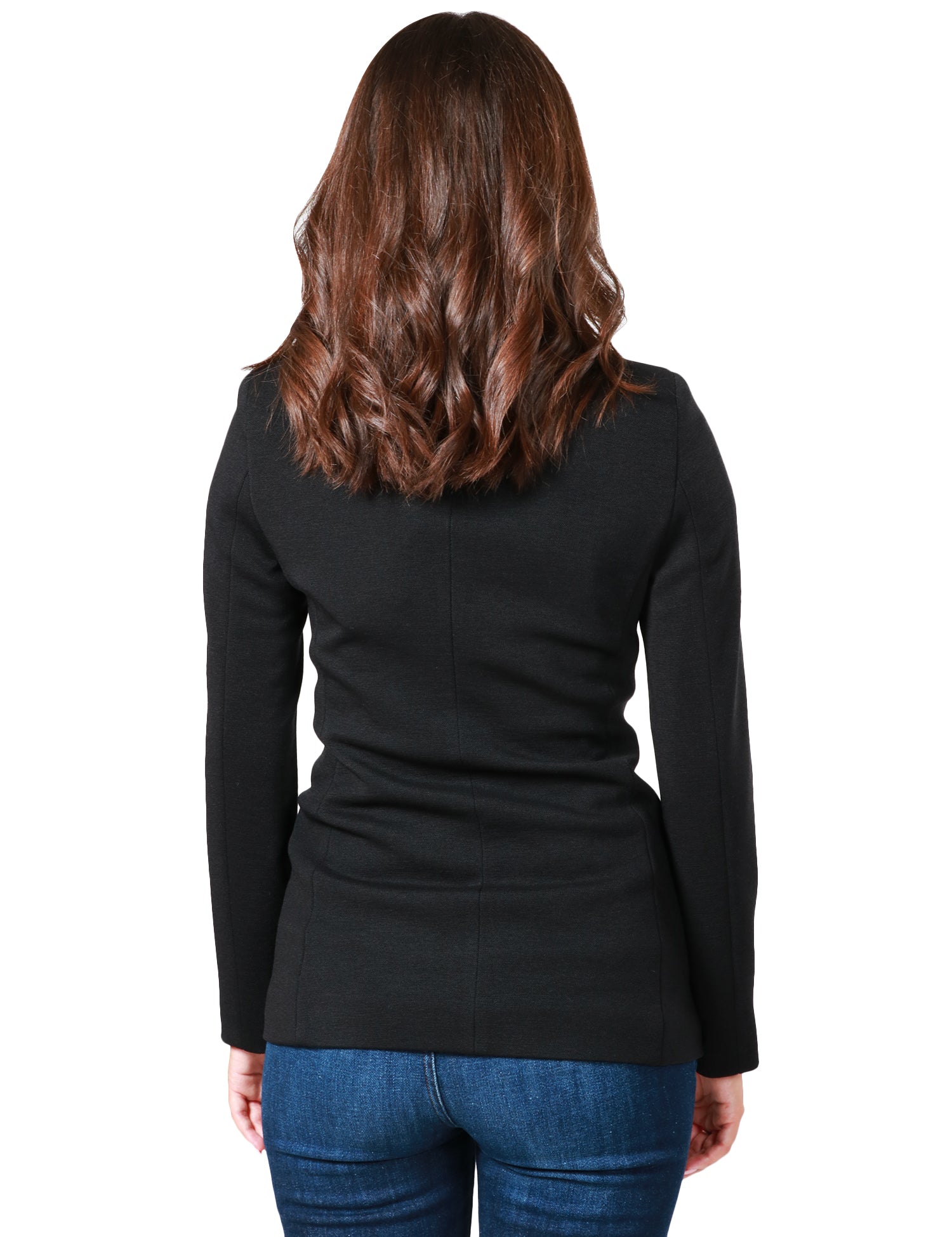 GIACCA DONNA SEVENTY NERA IN MAGLIA ARMATURATA CON CHIUSURA DOPPIOPETTO E TASCHE CON PATTA