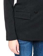 GIACCA DONNA SEVENTY NERA IN MAGLIA ARMATURATA CON CHIUSURA DOPPIOPETTO E TASCHE CON PATTA