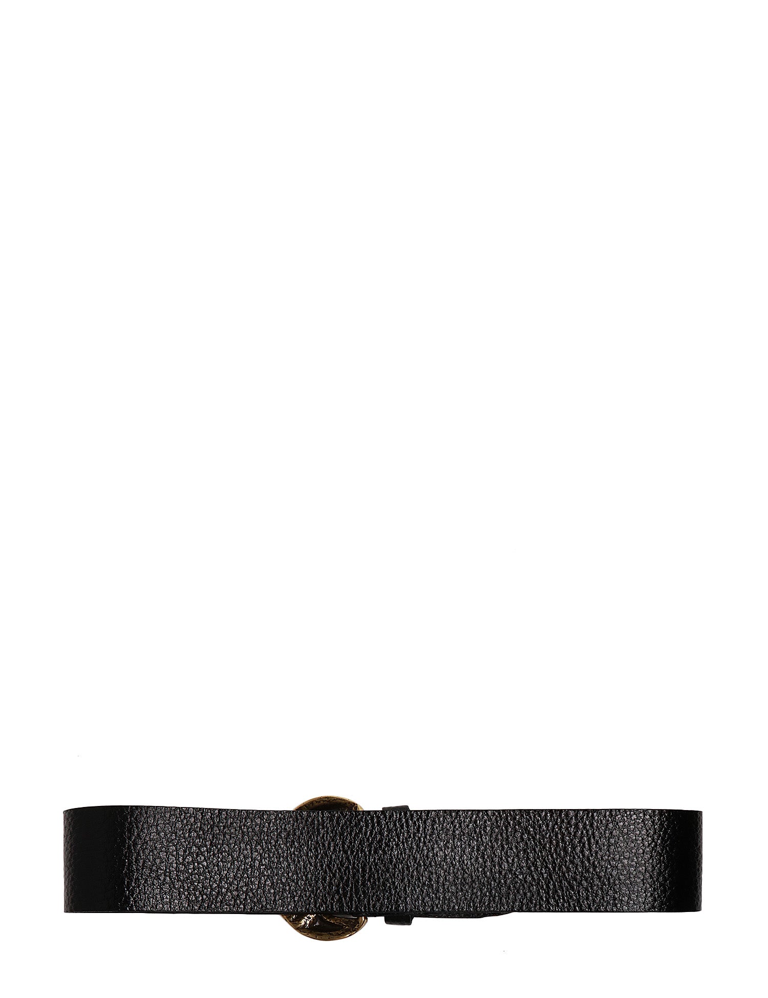 CINTURA ALBERTO LUTI NERA 100% PELLE CON PLACCA ORO