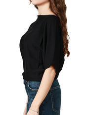 MAGLIA DONNA ALPHA STUDIO NERA TAGLIO KIMONO CON SCOLLO A BARCA IN VISCOSA